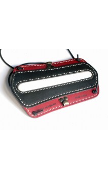 Red and black leather armguard VLBBTAB - ULYSSE ARCHERIE