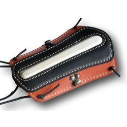 Orange and black leather armguard VLBBTAB - ULYSSE ARCHERIE