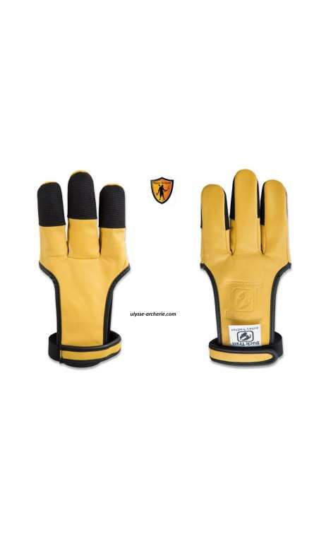 El guante de tiro con arco de cuero amarillo arena BUCK TRAIL (SAND) con refuerzo Cordura - ULYSSE ARCHERIE