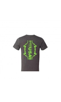 Graues T-Shirt "Made in USA" Beefy SS neongrün ONEIDA EAGLE BOWS - ULYSSE ARCHERIE