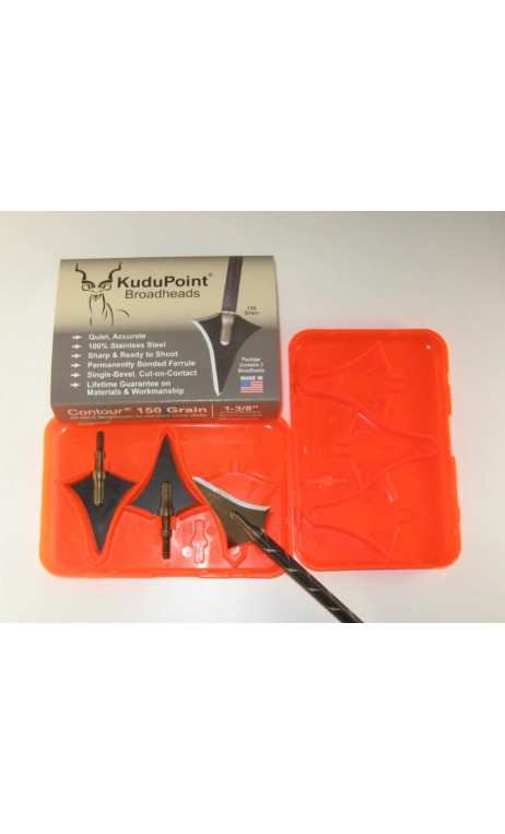 Set of 3 CONTOUR 150 Grain hunting blades KUDUPOINT Broadheads - ULYSSE ARCHERIE