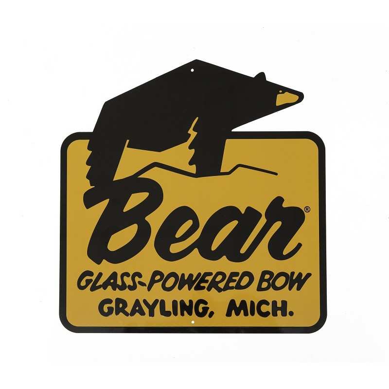 piatto decorativo "Glass Powered" Vintage Tin Sign BEAR ARCHERY - ULYSSE ARCHERIE