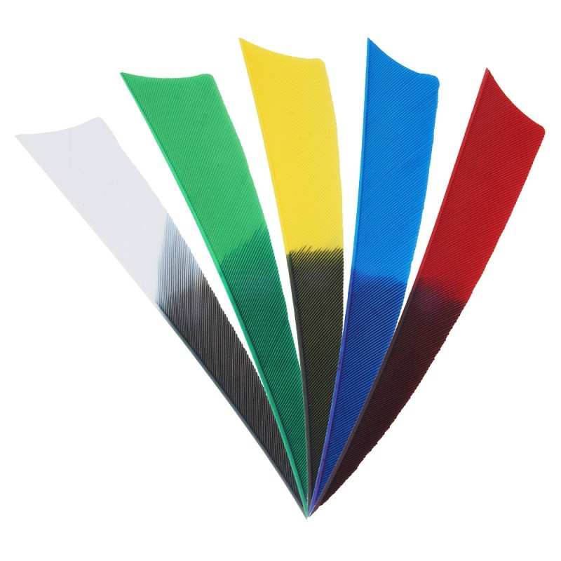 Plumas bicolores Escudo (Shield) de 4" BEARPAW PRODUCTS - ULYSSE ARCHERIE
