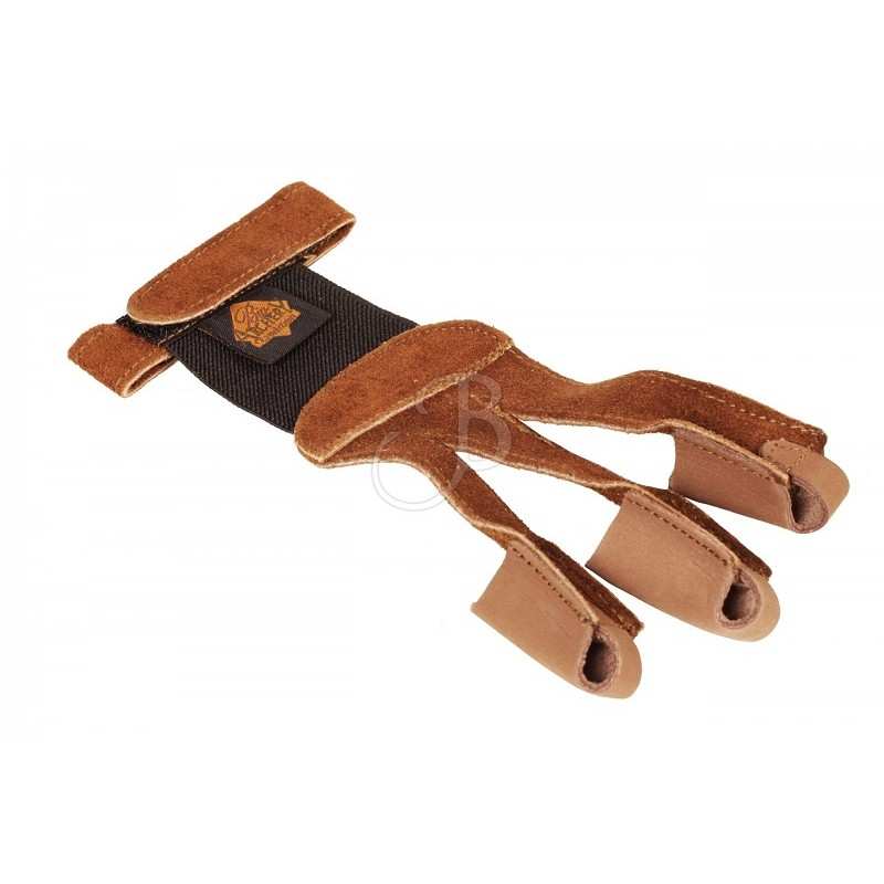 Gant De Tir à L'arc En Cuir Véritable Pour Adultes - Protection 3 Doigts - Sangle Velcro Ajustable - Qualité Pro