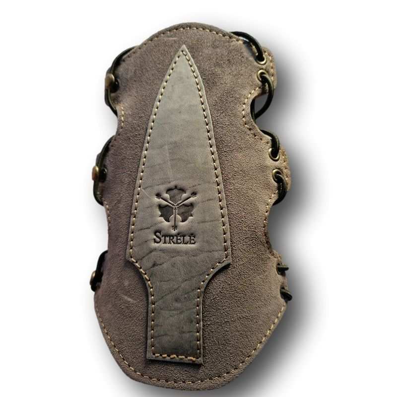 Protège bras en cuir naturel Gris STRELE - ULYSSE ARCHERIE