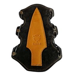 Armschützer aus Schwarz naturleder STRELE - ULYSSE ARCHERIE