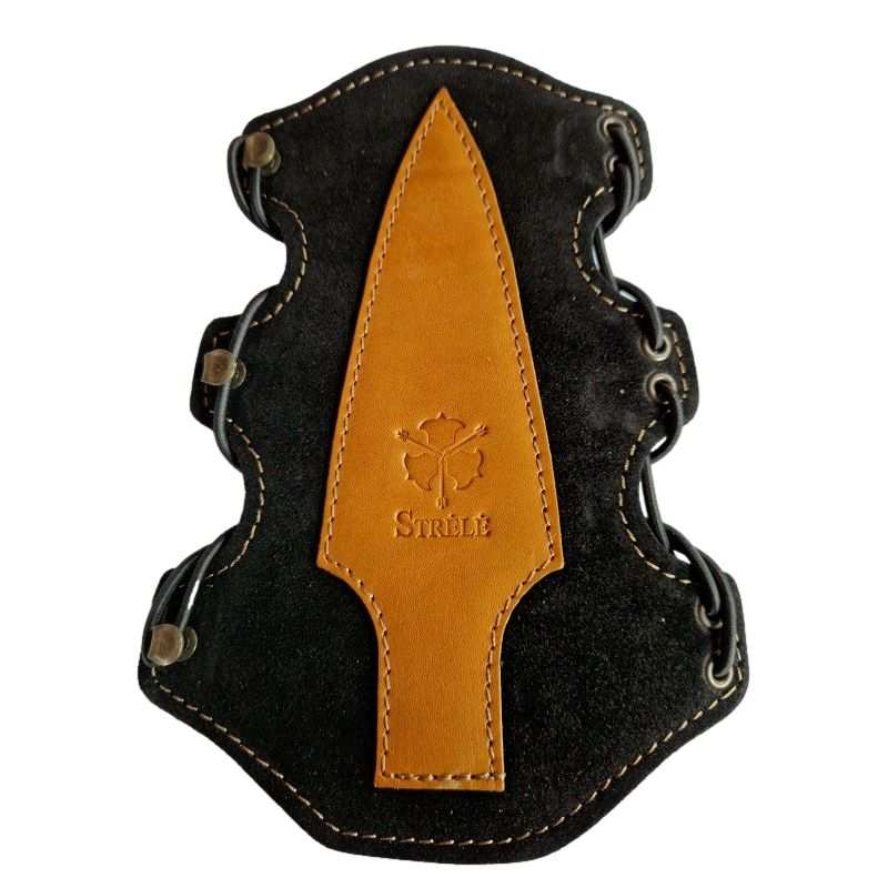 Armschützer aus Schwarz naturleder STRELE - ULYSSE ARCHERIE