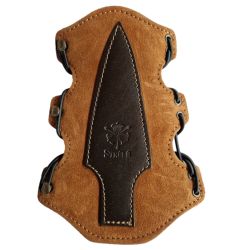 Traditioneller Armschutz aus braunem Wildleder STRELE - ULYSSE ARCHERIE