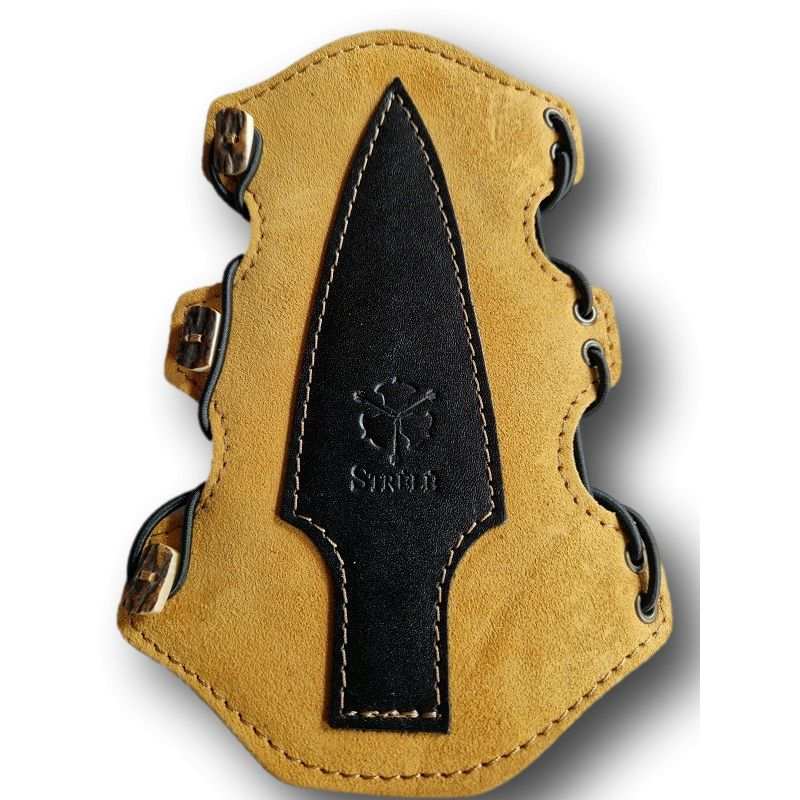 traditioneller Armschutz mit Hirschgeweihknöpfen STRELE - ULYSSE ARCHERIE