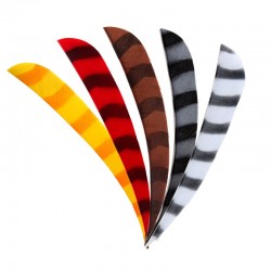 4" Naturfedern Parabolisches rotes und schwarzes Zebra BEARPAW - ULYSSE