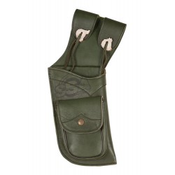 KENDAL RH Traditional Leather Quiver Green BUCK TRAIL - ULYSSE ARCHERIE