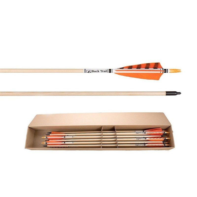 Set di frecce in legno Delux da 40 libbre BUCK TRAIL ARCHERY - ULYSSE ARCHERIE